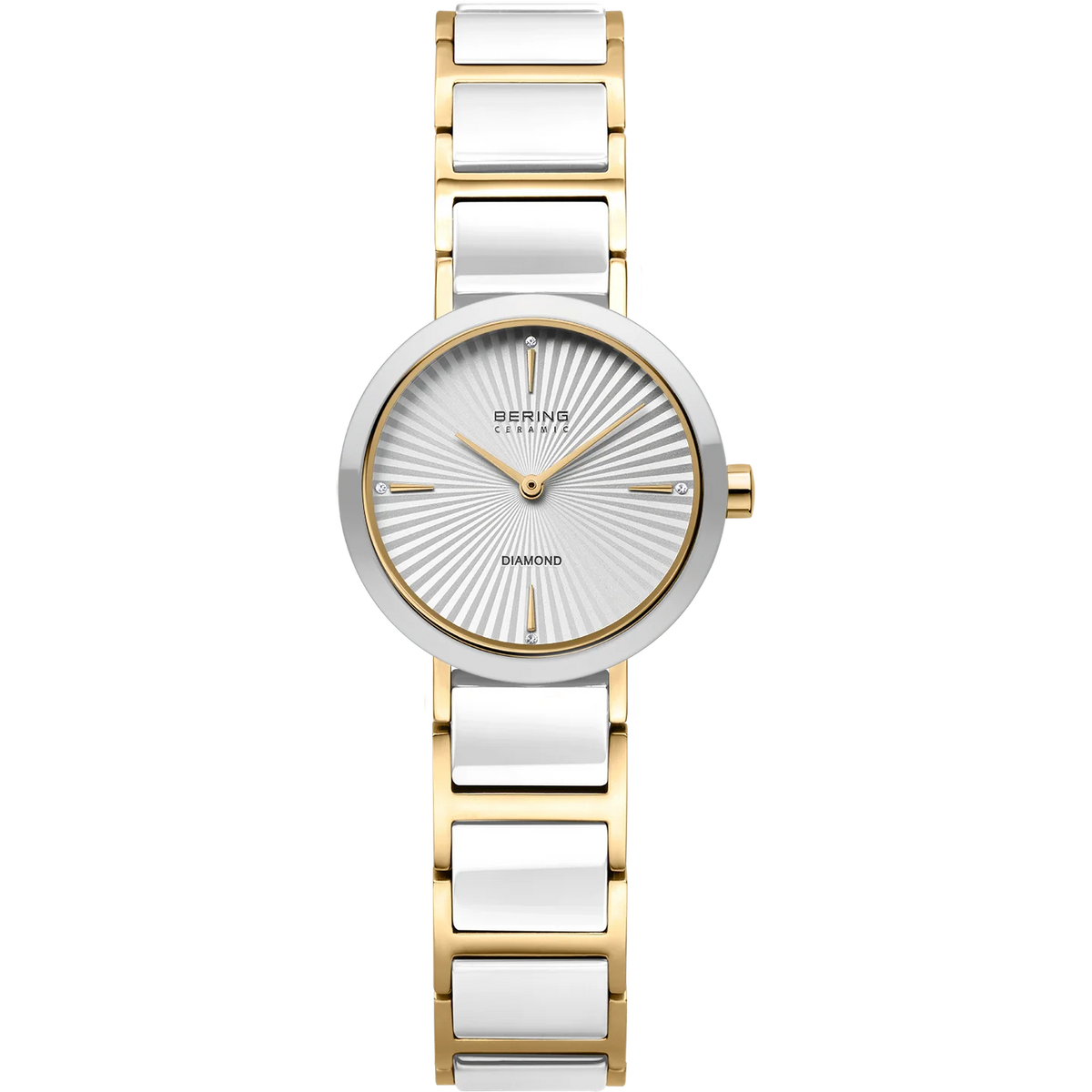 Orologio Ceramica Diamante Maglie Oro