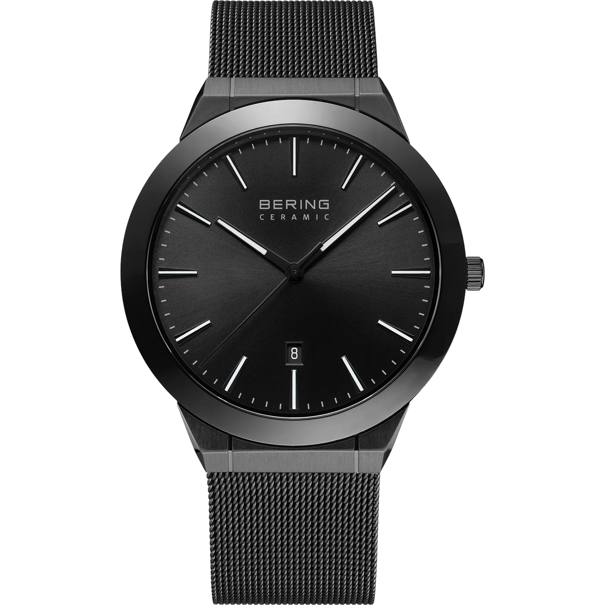 Orologio ceramica sunray nero argento