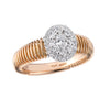 anello millerighe in oro rosa 18kt e diamanti