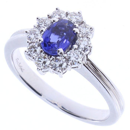 Anello Love for color in oro bianco 18kt, zaffiro blu e diamanti
