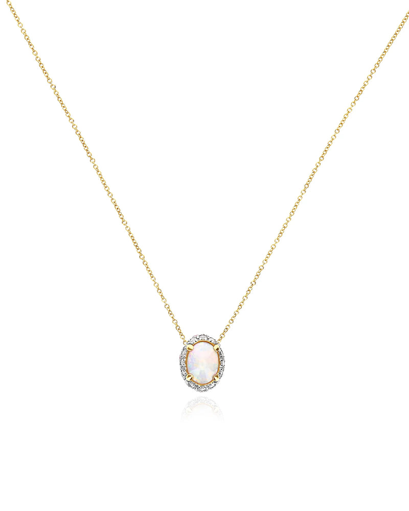 Collana reverse con ciondolo in oro giallo 18kt,zaffiri rosa, rubini, opale bianca e diamanti