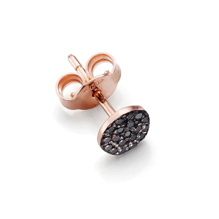 Small Black Diamonds Orecchino in Oro Rosa 18 KT e Diamanti