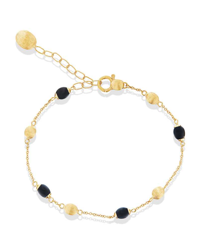 bracciale in oro giallo e onice