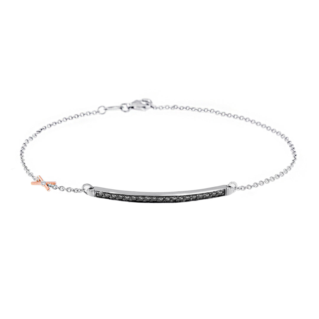 BRACCIALE UOMO IN ORO BIANCO E DIAMANTI BLACK