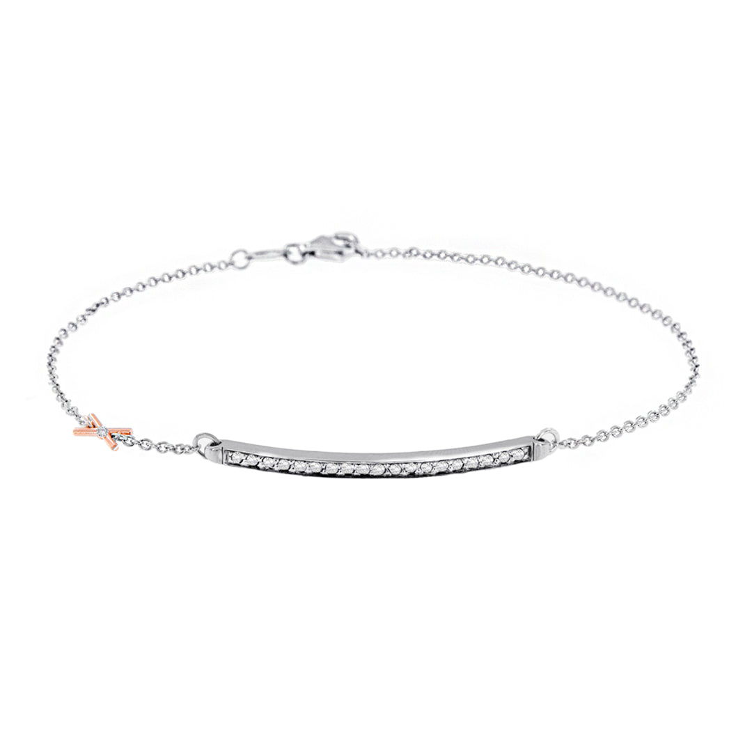 BRACCIALE UOMO IN ORO BIANCO E DIAMANTI