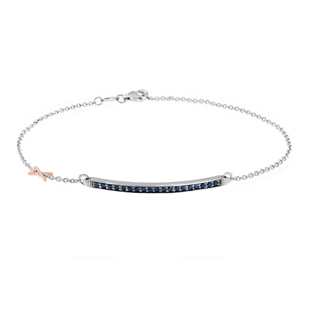 BRACCIALE UOMO IN ORO BIANCO E ZAFFIRI BLU