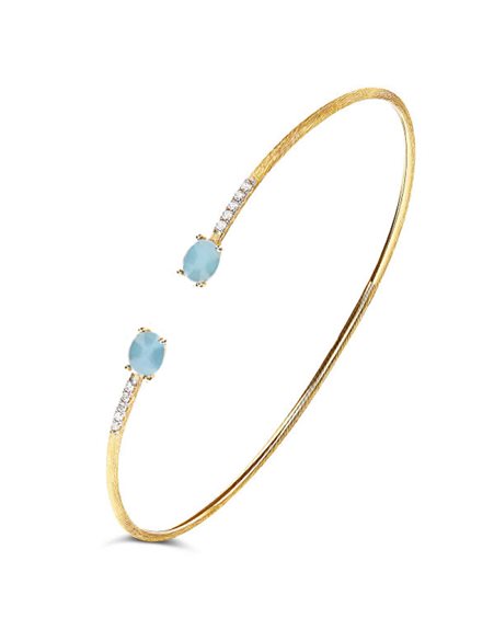 bracciale Azure in oro 18kt diamanti e acquamarina milky