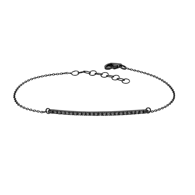 Bracciale in oro brunito e diamanti black