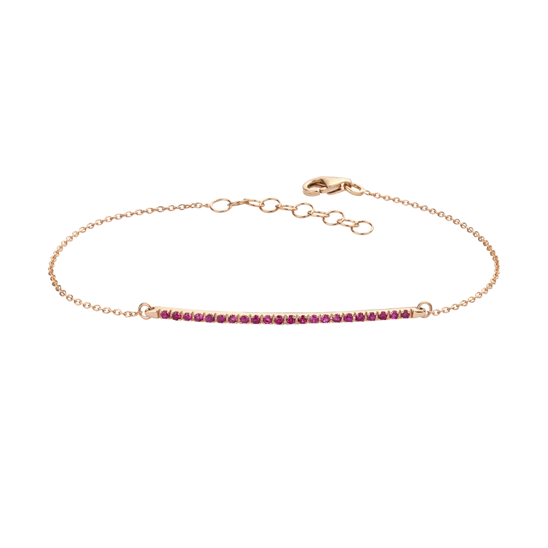 Bracciale in oro rosa e rubini
