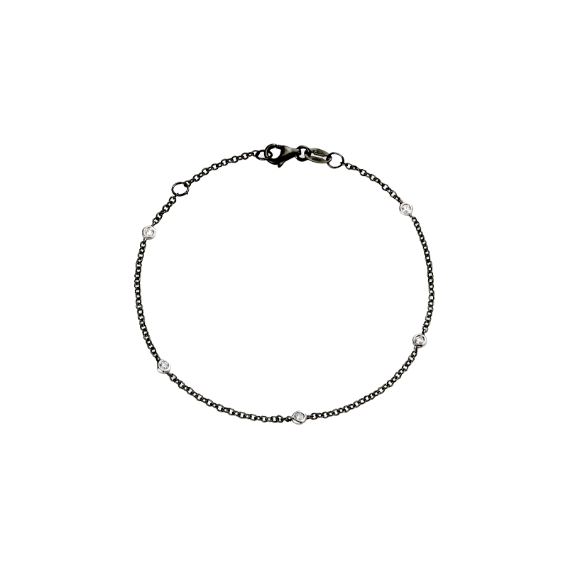 Bracciale in oro brunito e diamanti