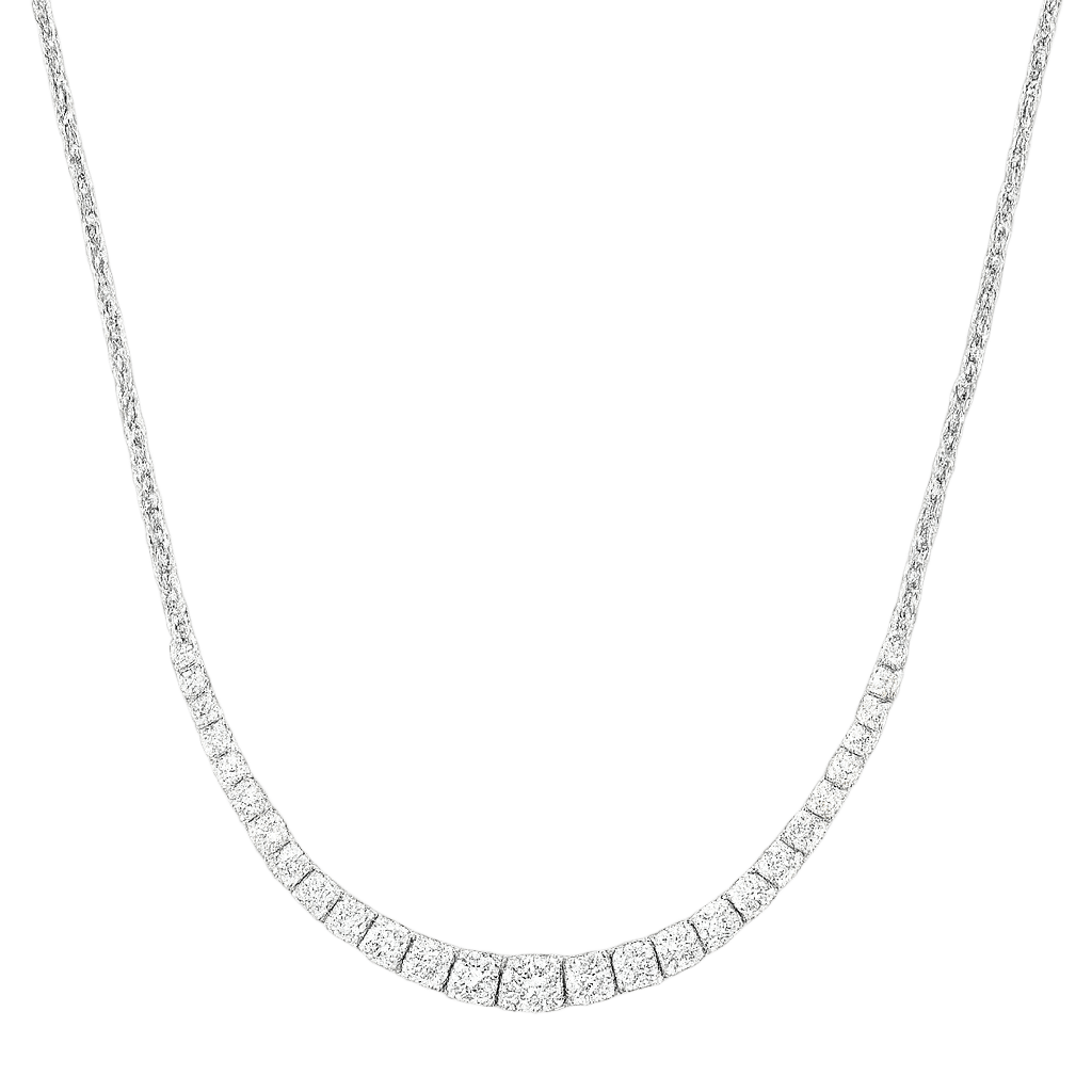 Collana degradè in oro bianco e diamanti