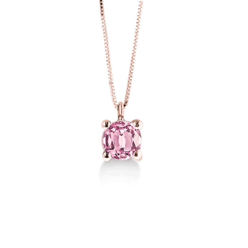 GIROCOLLO IN ORO ROSA 18KT E ZAFFIRO ROSA