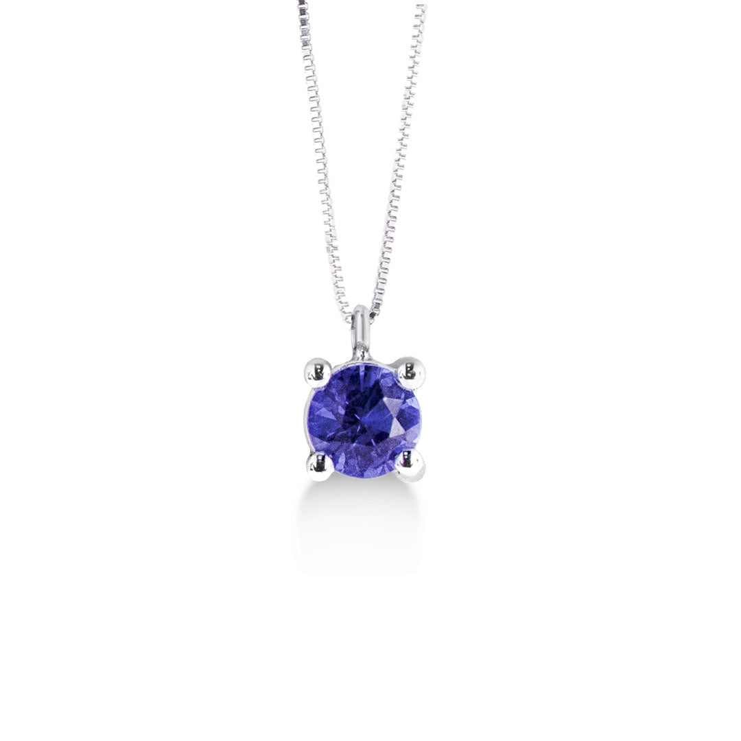 COLLANA IN ORO BIANCO  E TANZANITE