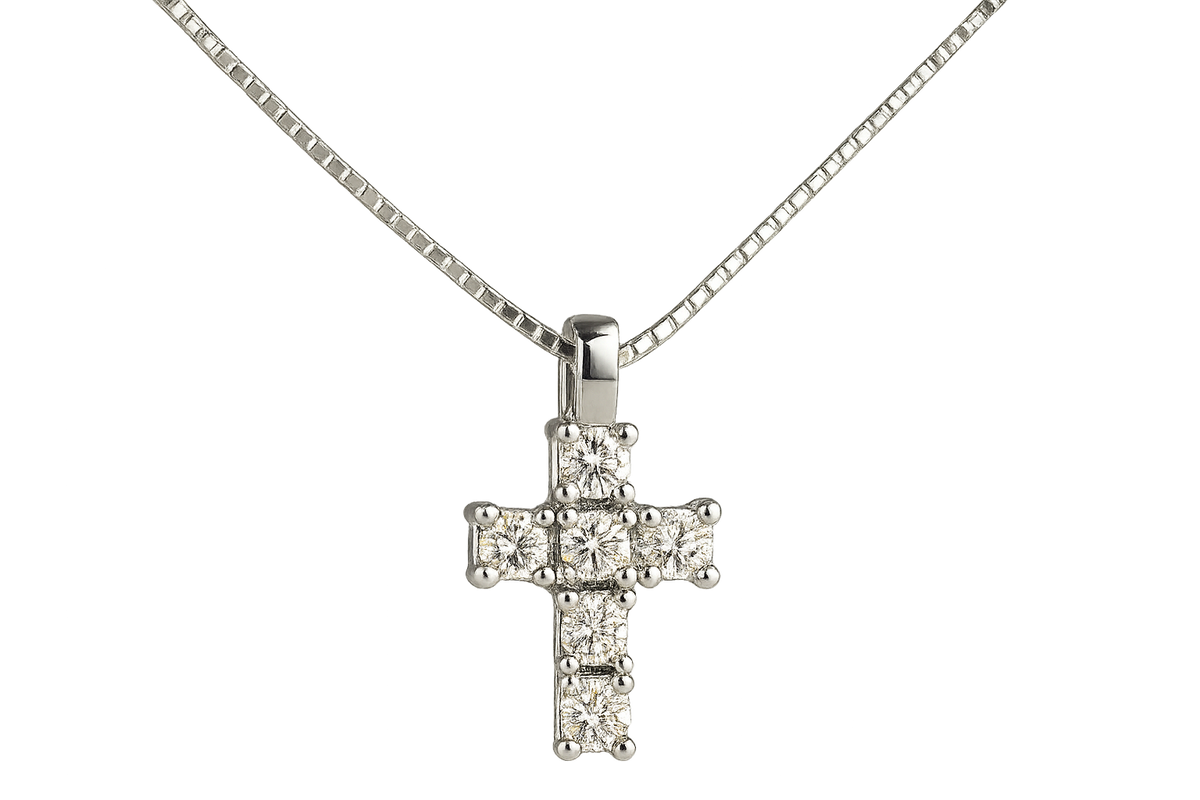 GIROCOLLO CROCE IN ORO BIANCO