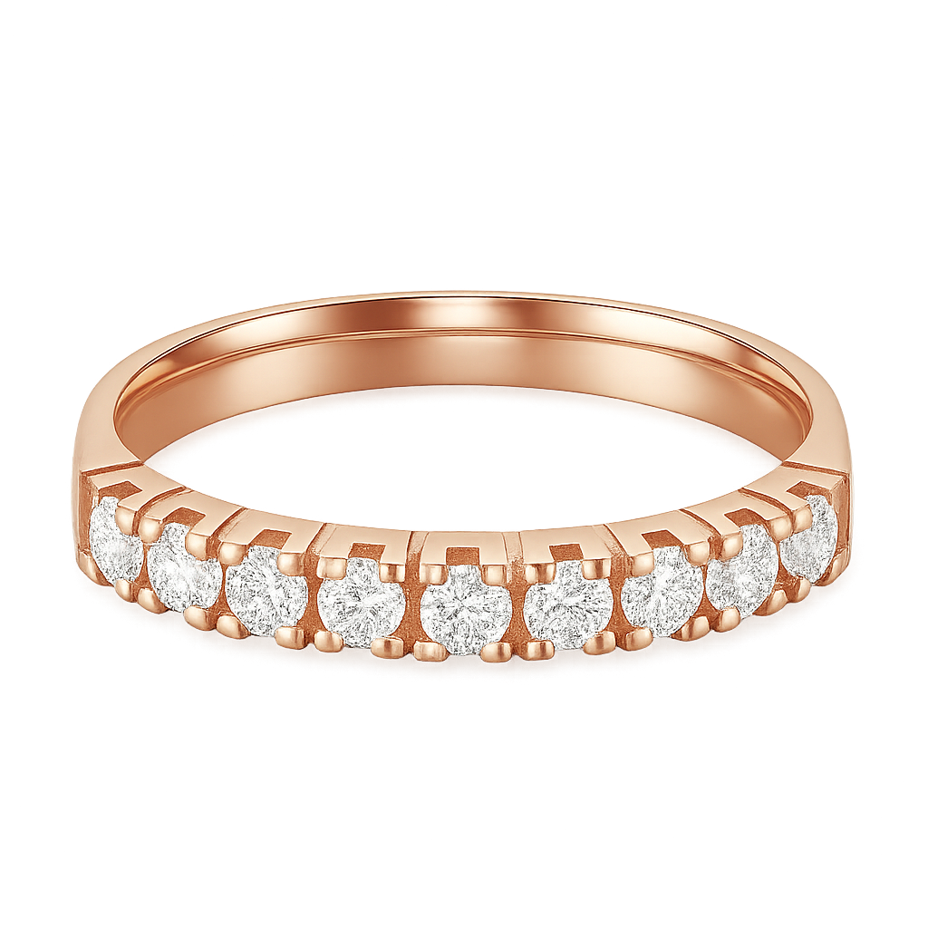 Fedina in oro rosa 18kt e diamanti