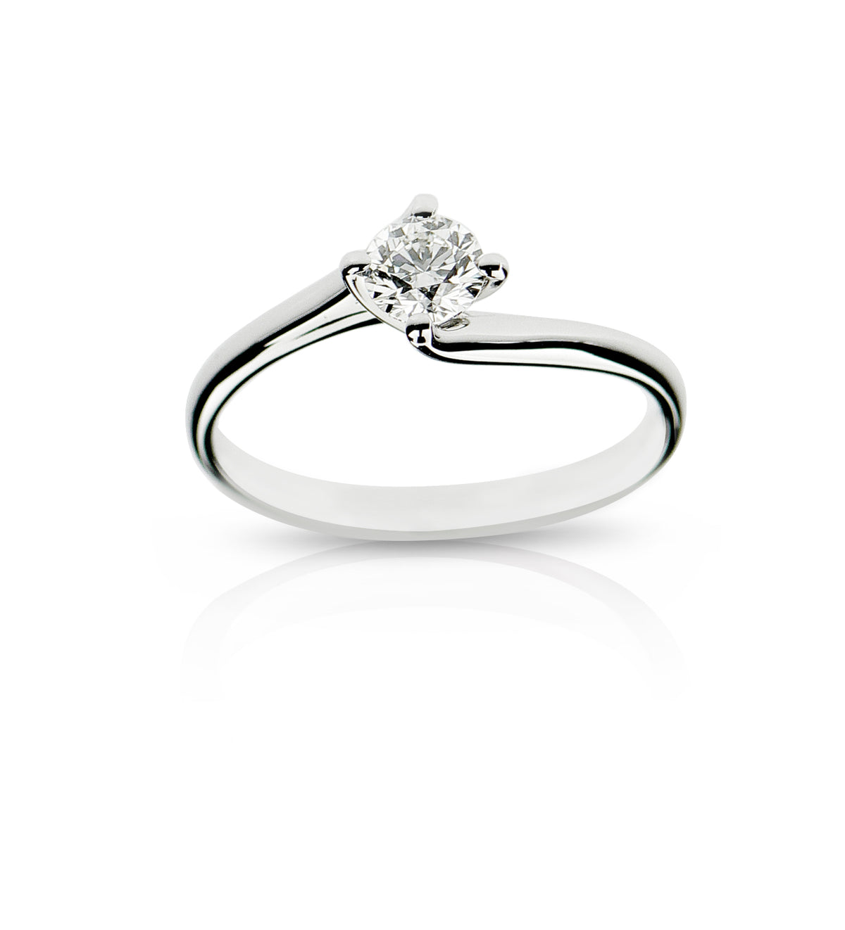 ANELLO SOLITARIO FLOWER CT 0.40