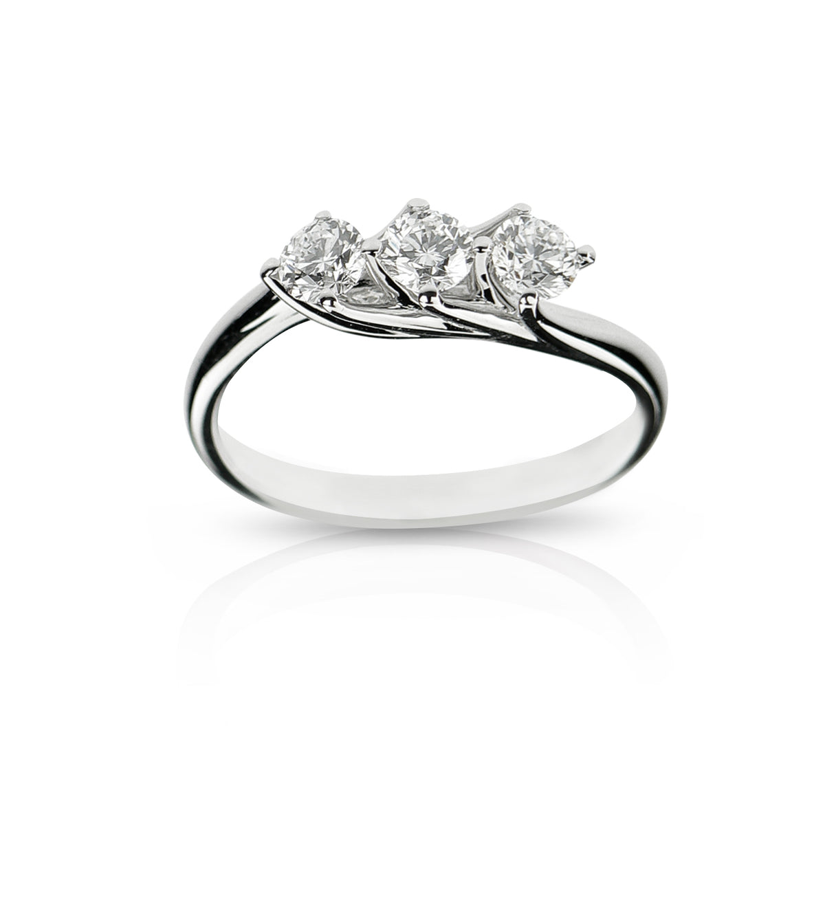 ANELLO TRILOGY FLOWER ORO BIANCO E DIAMANTI