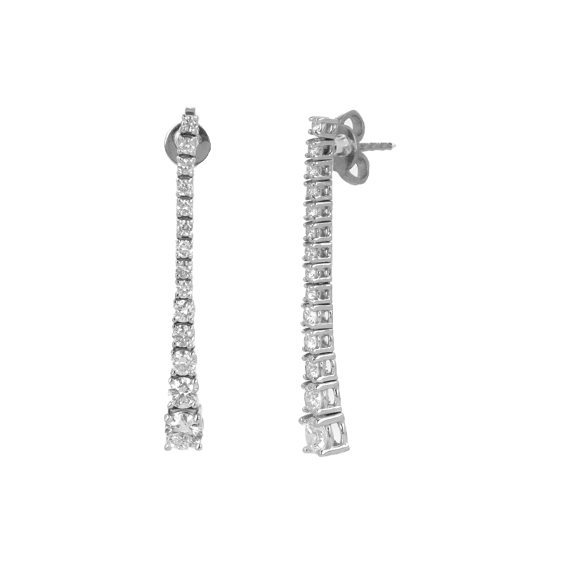 Orecchini Degradè in oro bianco e diamanti