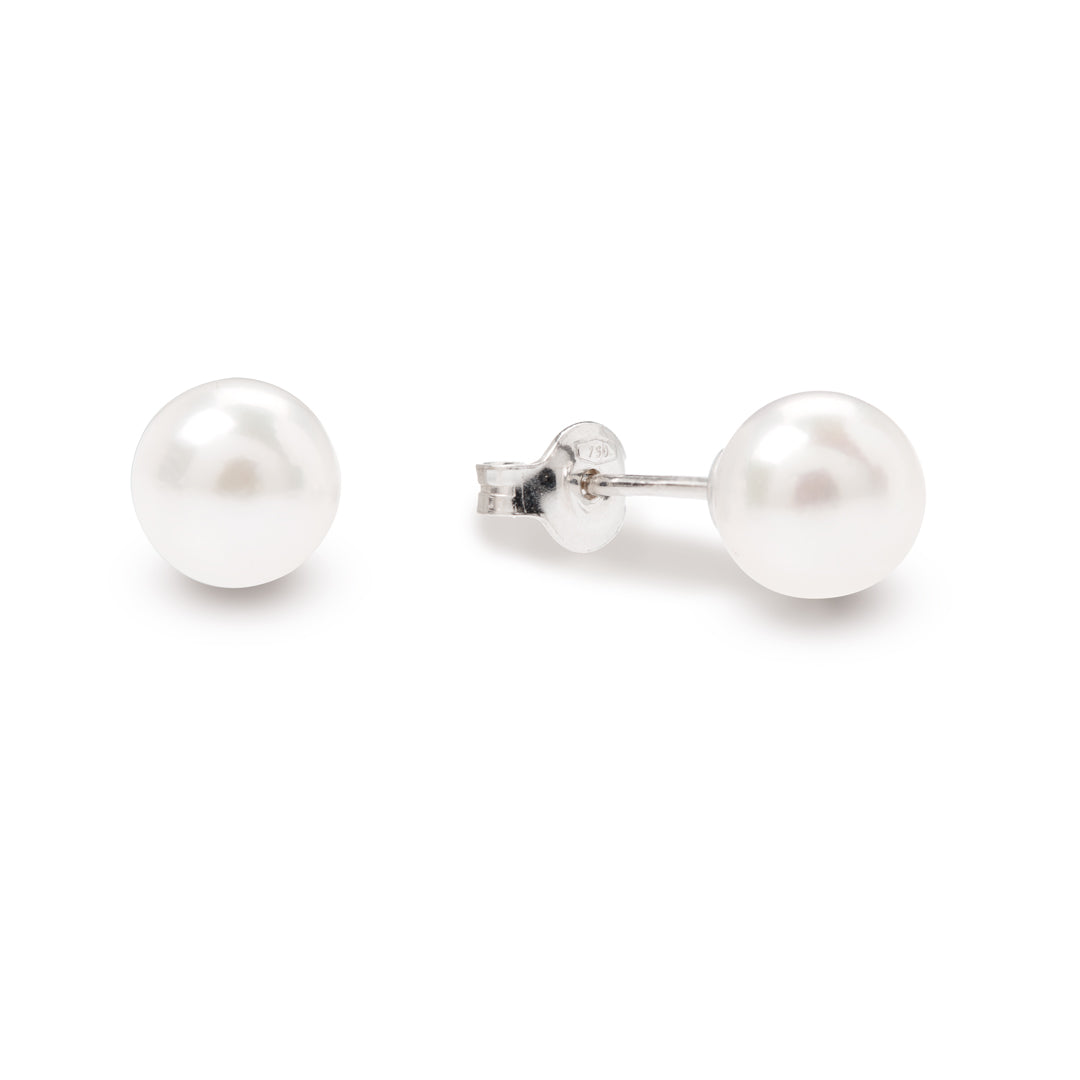 Orecchini in oro bianco e perla