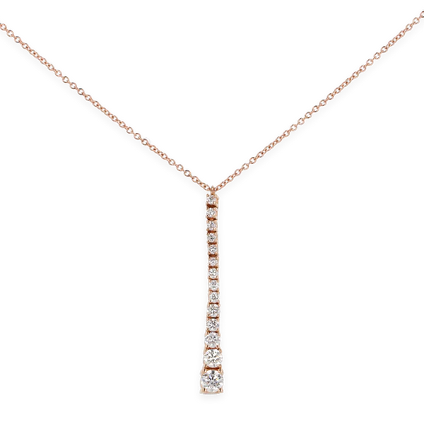 Pendente Degradè In Oro Rosa 18K E Diamanti ct 0.30