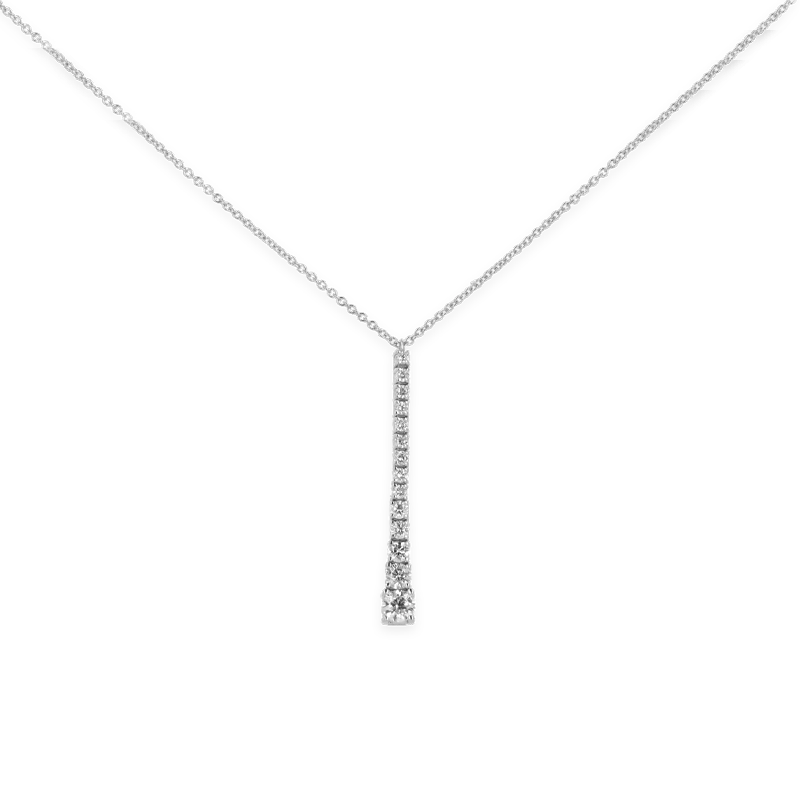 Pendente Degradè in Oro Bianco 18K e Diamanti