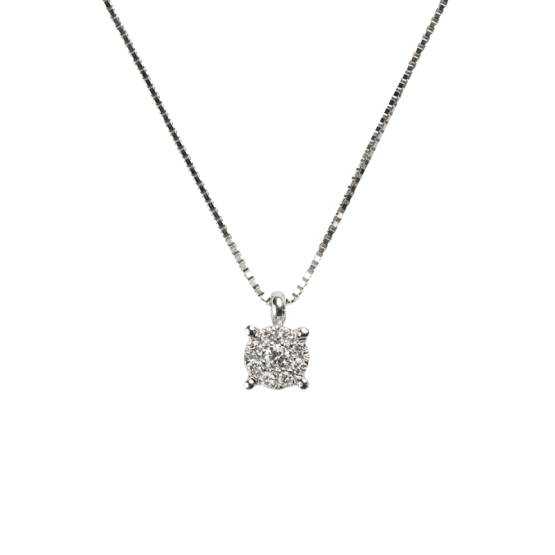 Girocollo in oro bianco e diamanti