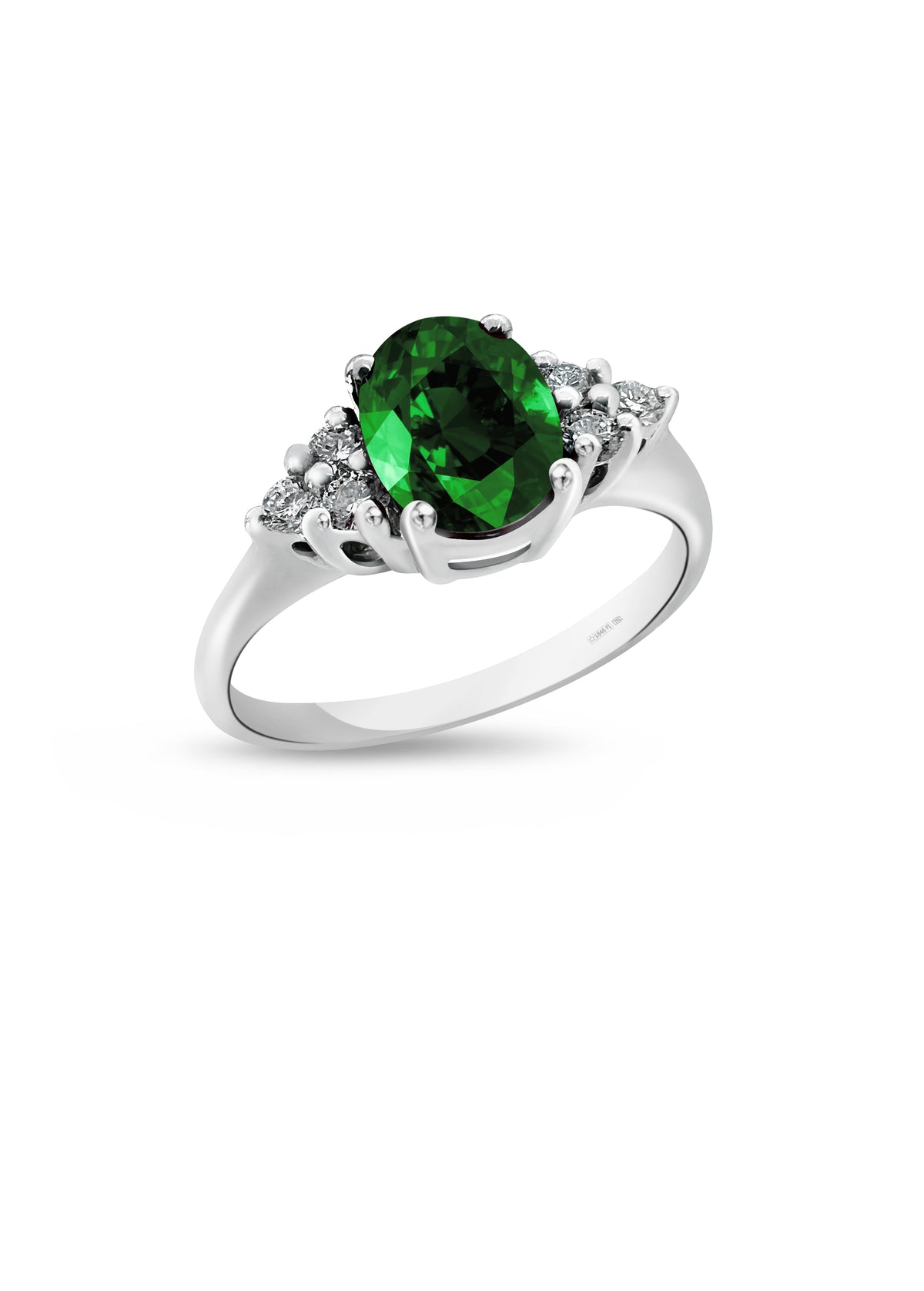 ANELLO PREMIUM SMERADLO E DIAMANTI