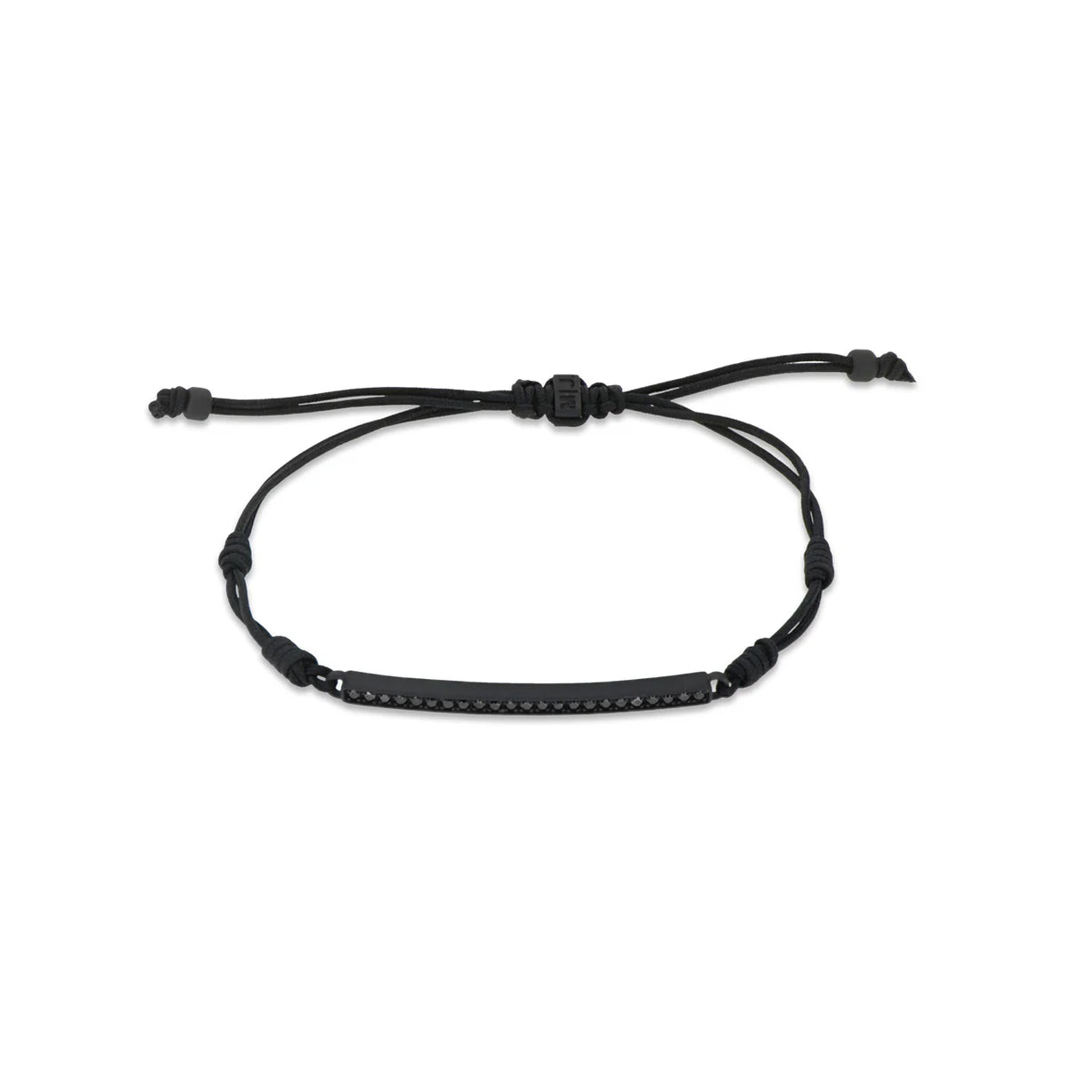 BRACCIALE BARRETTA IN TITANIO NERO CON DIAMANTI BLACK E LACCETTO NERO