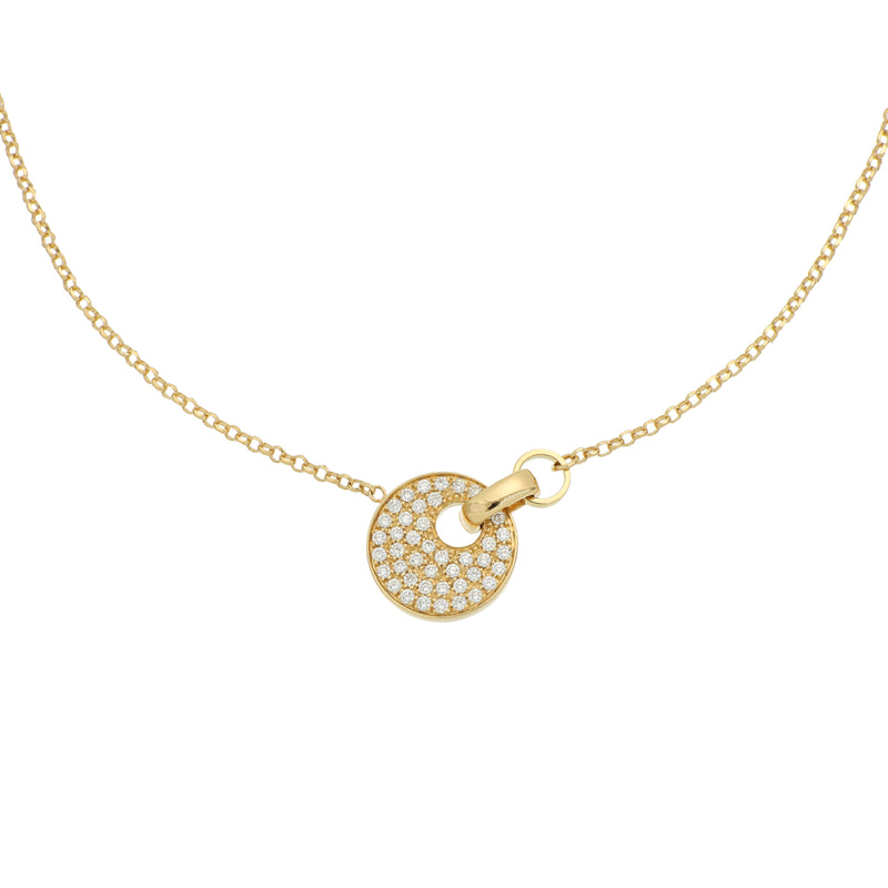 COLLANA GIOVE ORO GIALLO E PAVÉ DI DIAMANTI