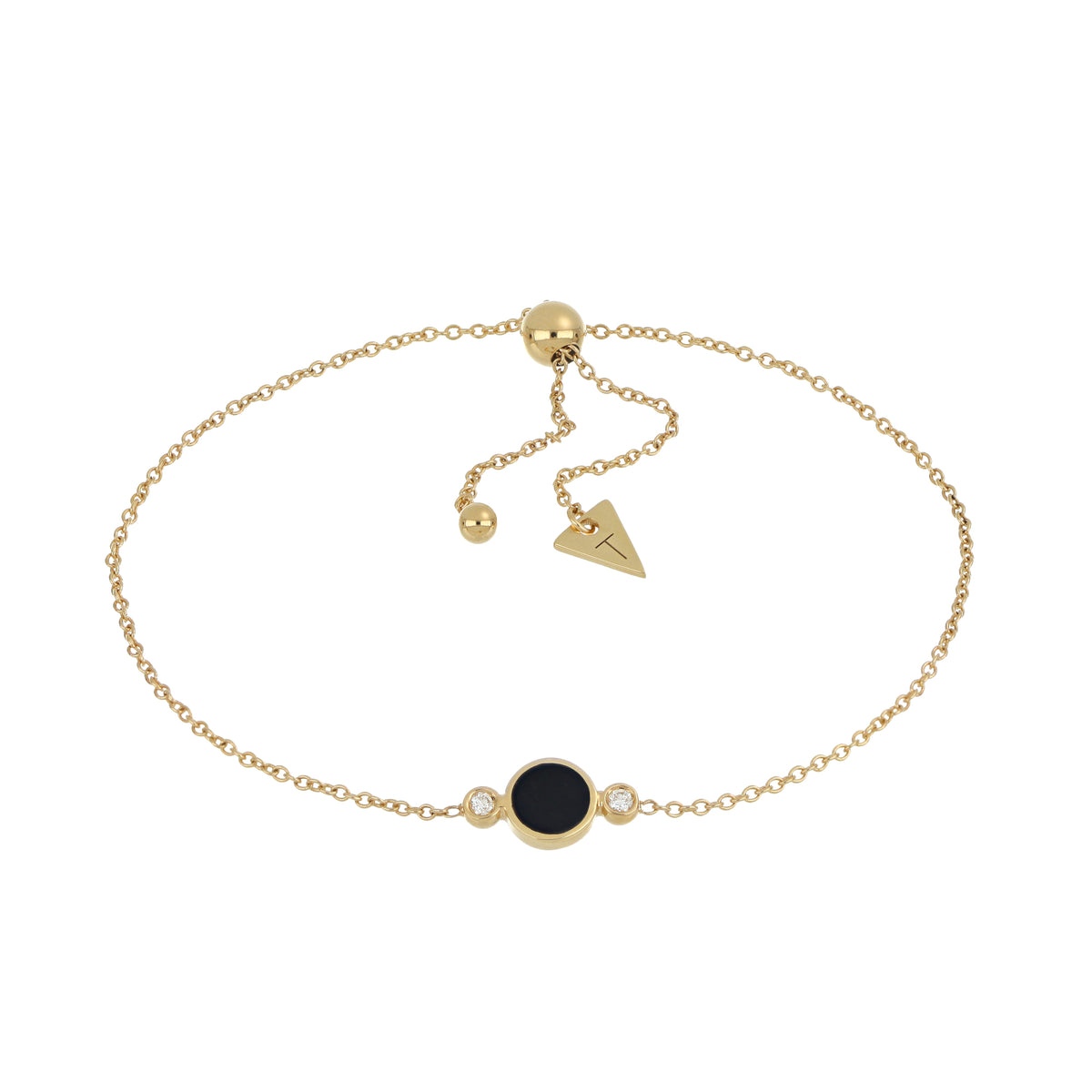 Bracciale Brio in oro giallo, onice e diamanti