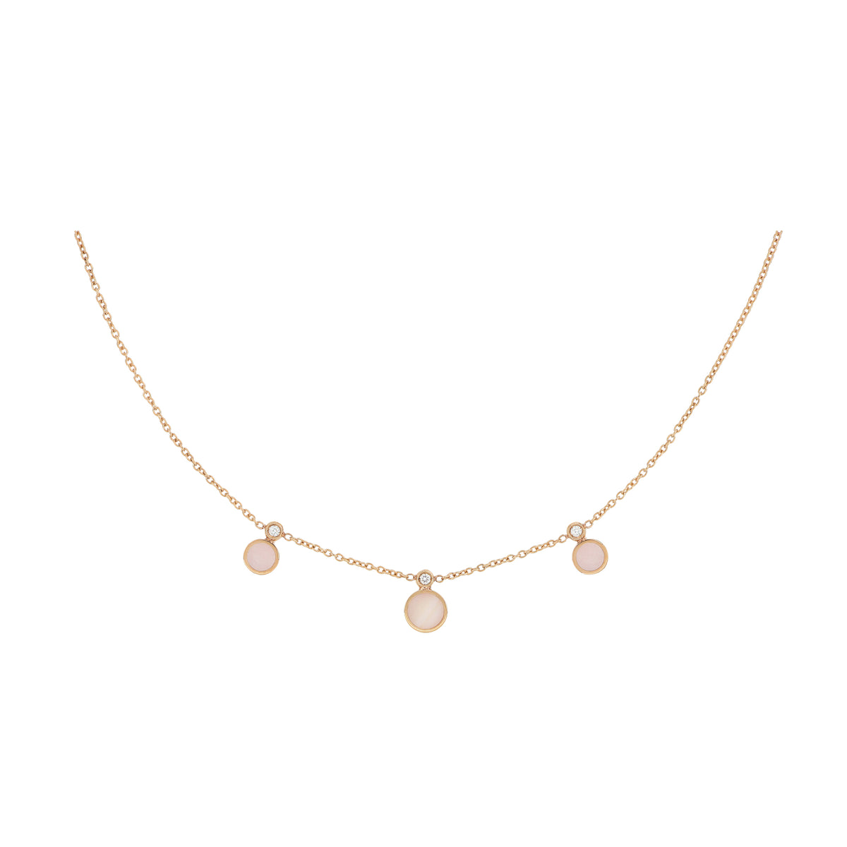 Girocollo Brio in oro rosa, madreperla e diamanti