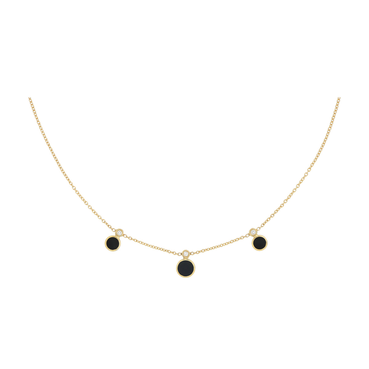Girocollo Brio in oro giallo, onice e diamanti