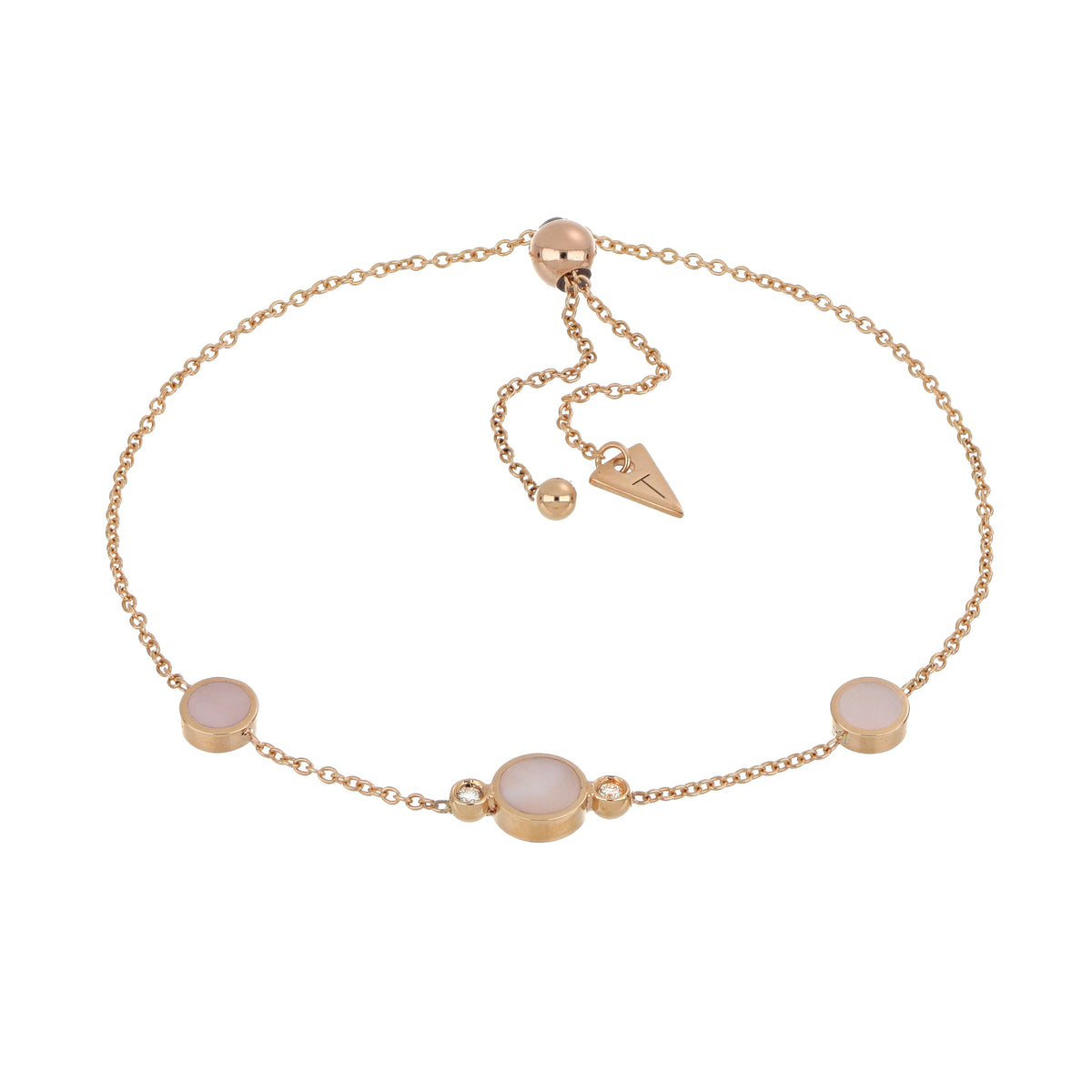 Bracciale Brio in oro rosa, madreperla e diamanti