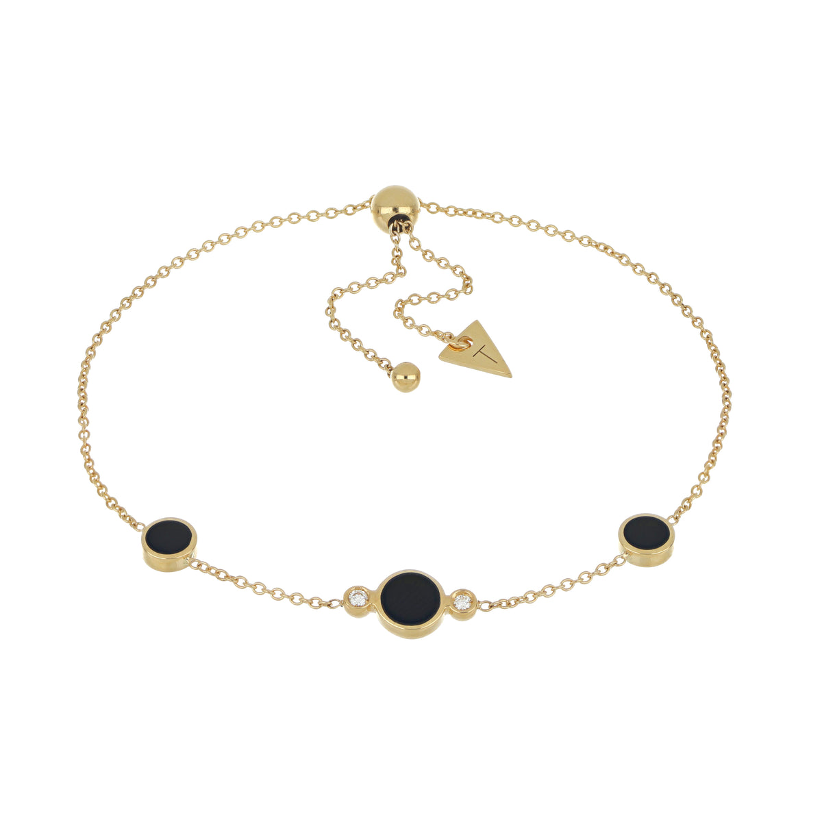 Bracciale Brio in oro giallo, onice e diamanti