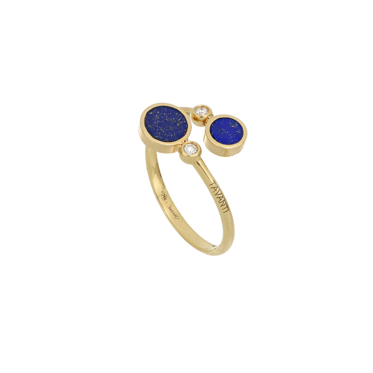 Anello Brio contrariè in oro giallo, lapis e diamanti