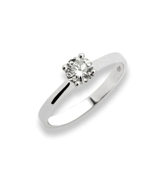 Anello Solitario Oro 18K E Diamanti ct 0.05