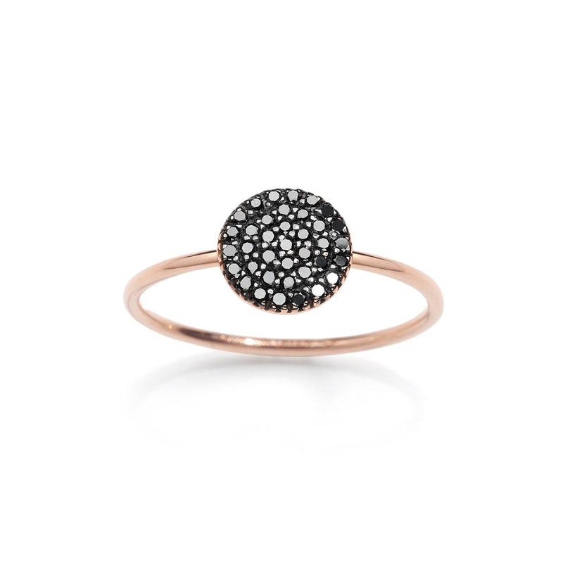 anello paillettes in oro rosa e diamanti brown