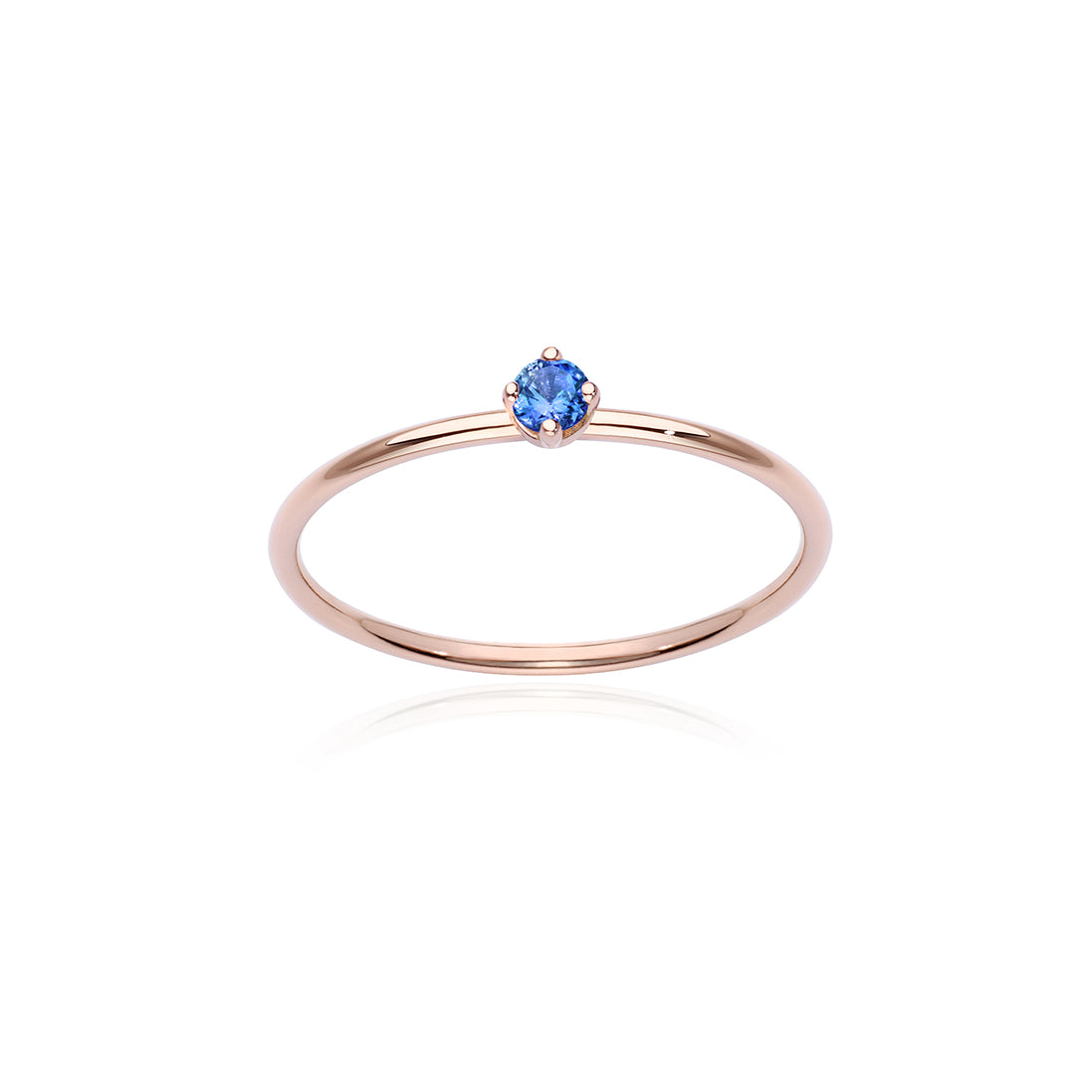 anello solitaire blu