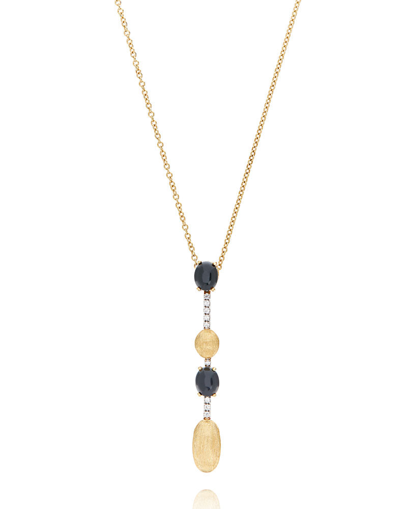 girocollo in oro giallo 18kt diamanti e onice